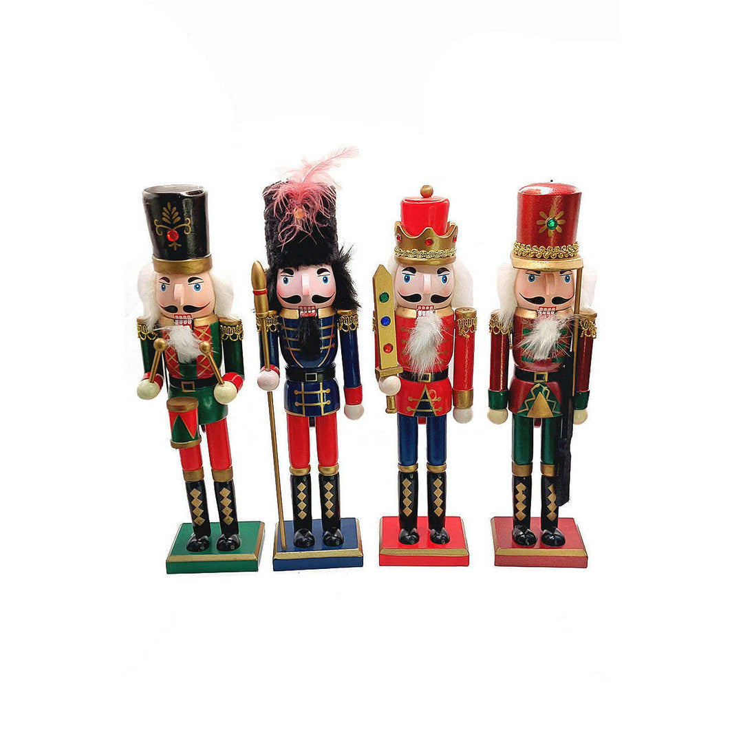 Christmas Nutcracker the Drummer. Wizardi Classic Wooden Festive Decoration F07M14-40-N01012D