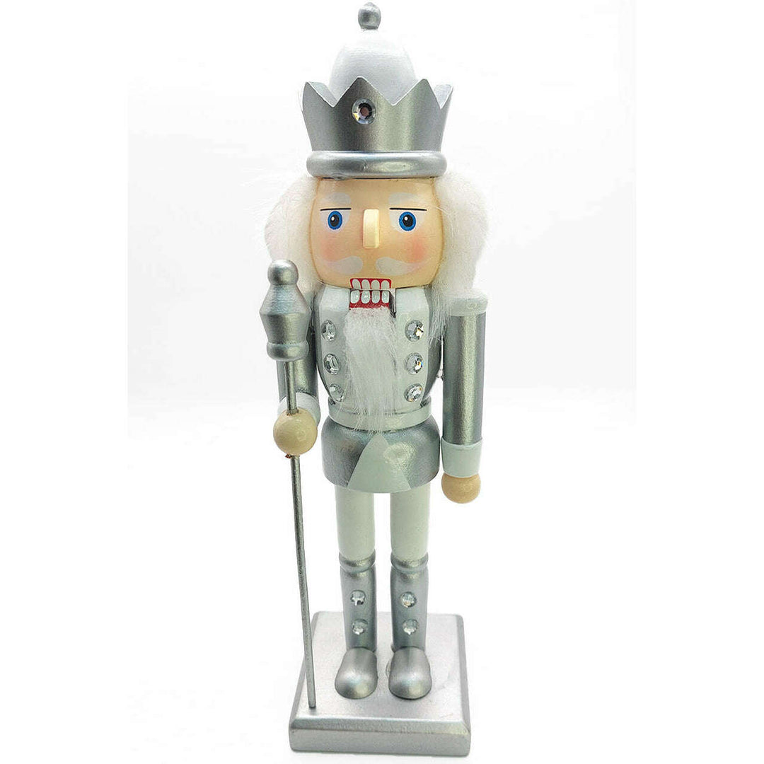 Christmas Nutcracker the Staffbearer. Wizardi Classic Wooden Festive Decoration F07M14-34-N01364B