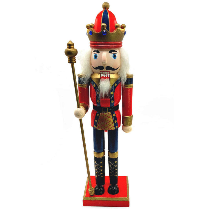 Christmas Nutcracker the Staffbearer. Wizardi Classic Wooden Festive Decoration F07M14-39-N01365A