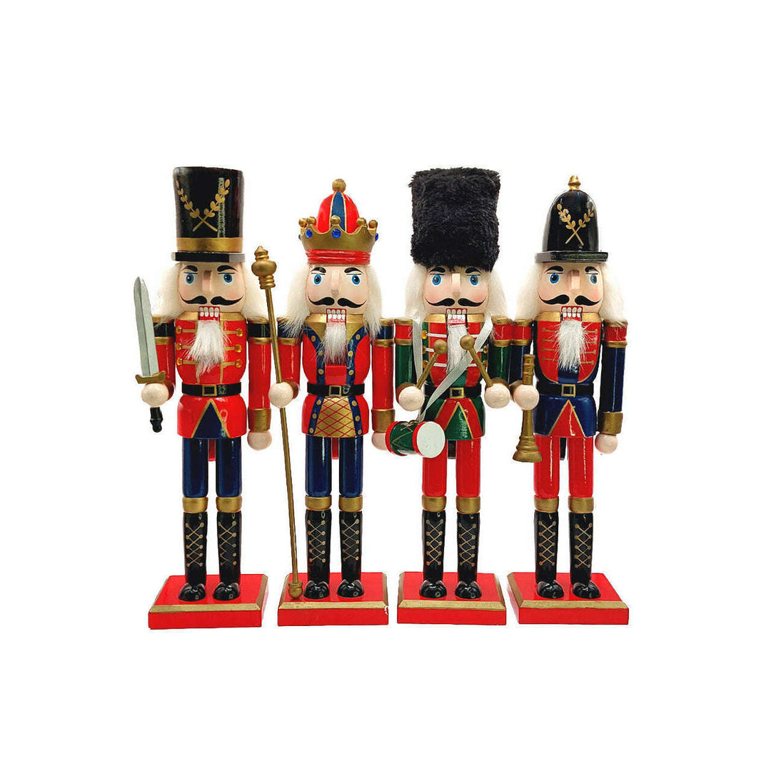 Christmas Nutcracker the Staffbearer. Wizardi Classic Wooden Festive Decoration F07M14-39-N01365A