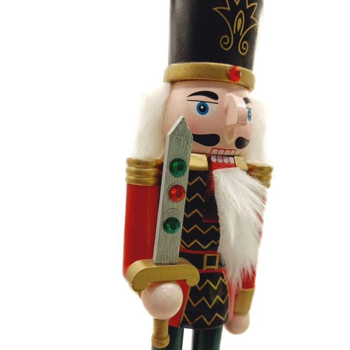 Christmas Nutcracker the Swordsman. Wizardi Classic Wooden Festive Decoration F07M14-38-N01724A