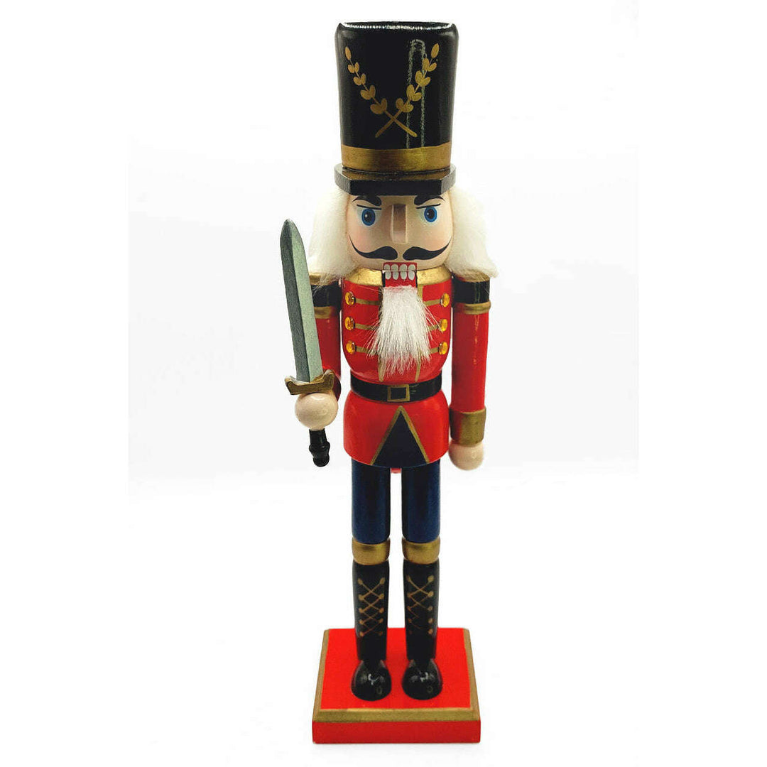 Christmas Nutcracker the Swordsman. Wizardi Classic Wooden Festive Decoration F07M14-39-N01365B