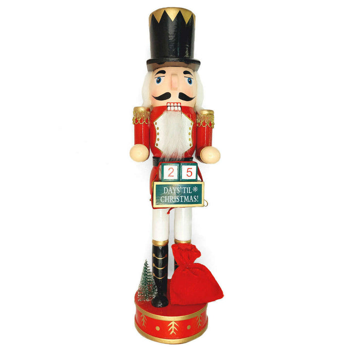 Christmas Nutcracker with a Hat. Wizardi Classic Wooden Festive Decoration F07M14-44-N01830B