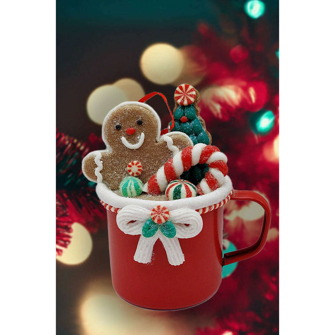 Christmas Ornament - Cup with Santa. Wizardi Festive Decoration F07-N2-19-DAA101C