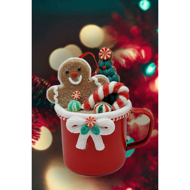 Christmas Ornament - Cup with Santa. Wizardi Festive Decoration F07-N2-19-DAA101C