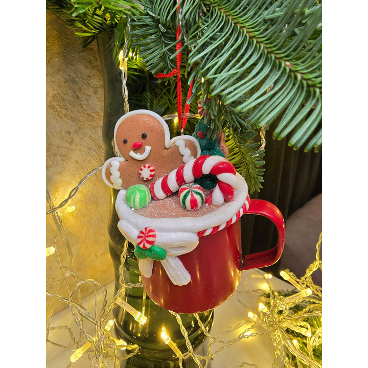 Christmas Ornament - Cup with Santa. Wizardi Festive Decoration F07-N2-19-DAA101C
