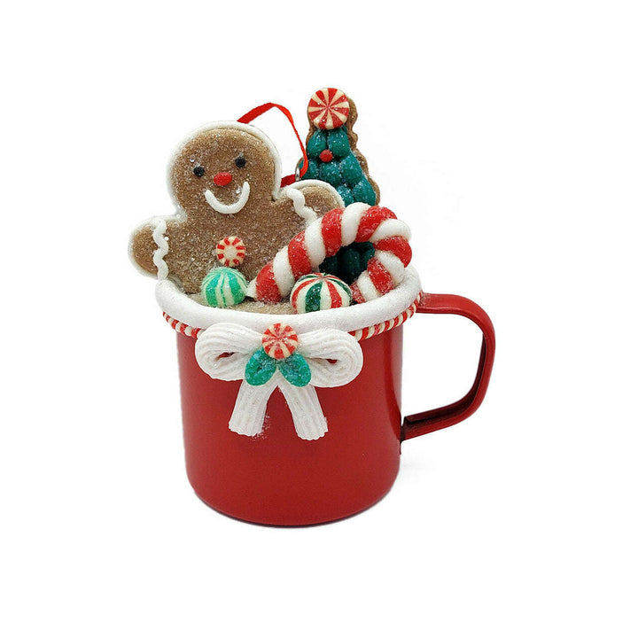 Christmas Ornament - Cup with Santa. Wizardi Festive Decoration F07-N2-19-DAA101C