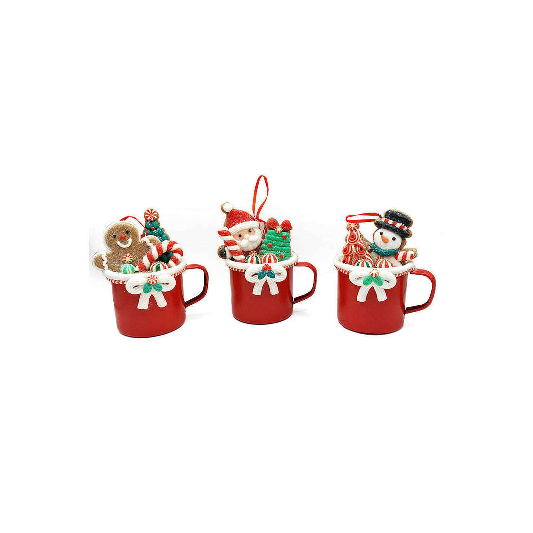 Christmas Ornament - Cup with Santa. Wizardi Festive Decoration F07-N2-19-DAA101C