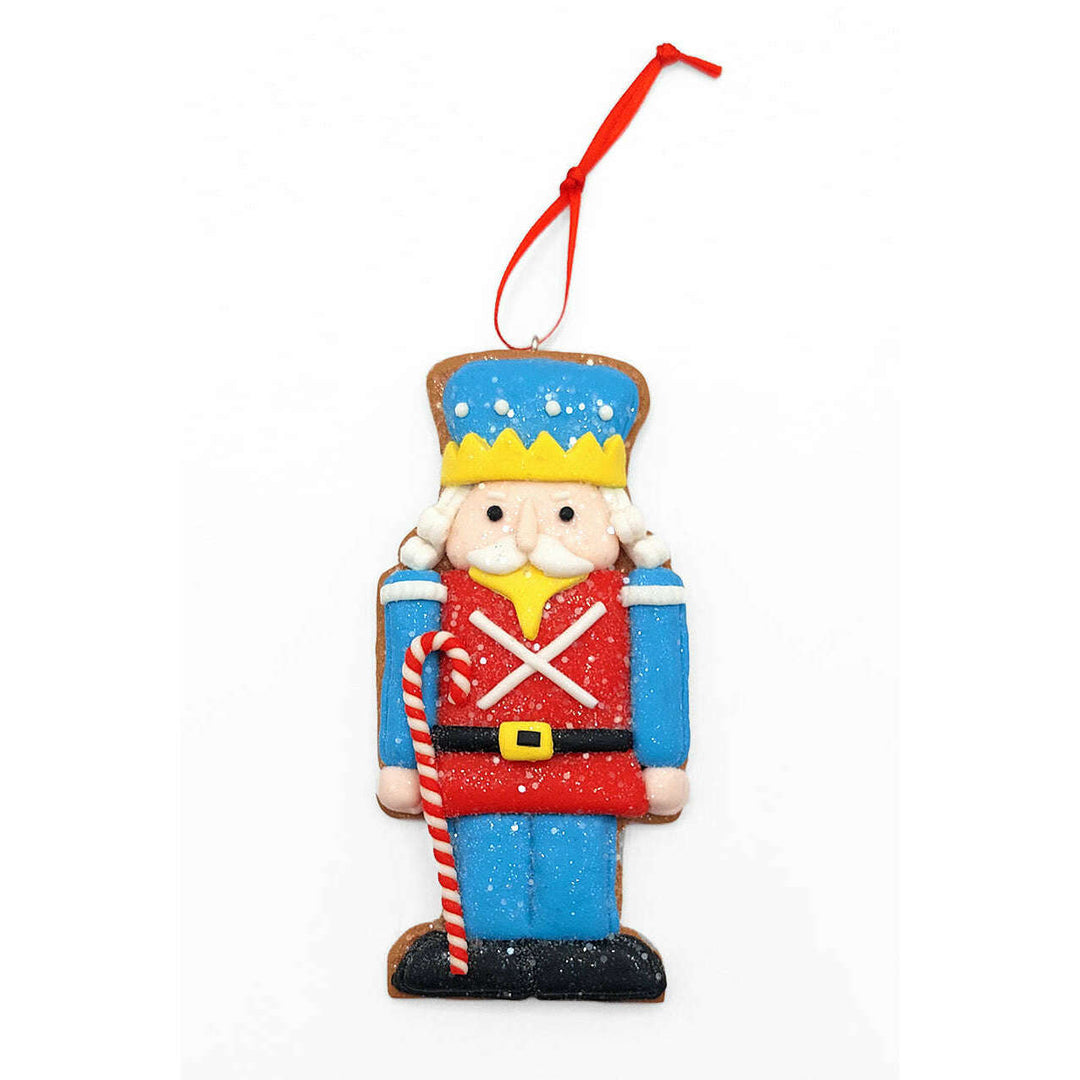 Christmas Ornament - Gingerbread Blue Soldier. Wizardi Festive Decoration F07-N2-4-A2584B