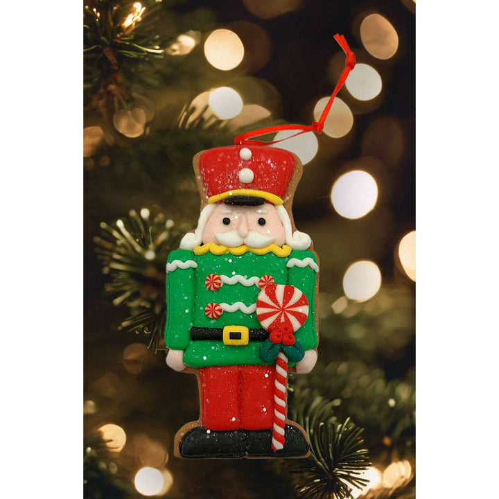 Christmas Ornament - Gingerbread Green Soldier. Wizardi Festive Decoration F07-N2-4-A2584C