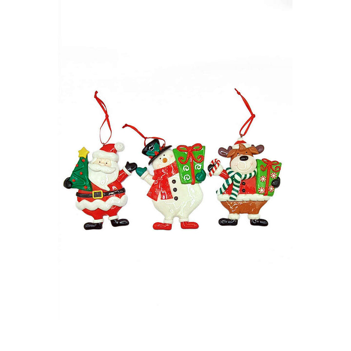Christmas Ornament - Gloss Gingerbread y  Snowman. Wizardi Festive Decoration F07-N2-13-SEE203B