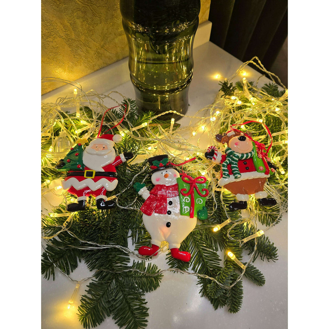 Christmas Ornament - Gloss Gingerbread y  Snowman. Wizardi Festive Decoration F07-N2-13-SEE203B