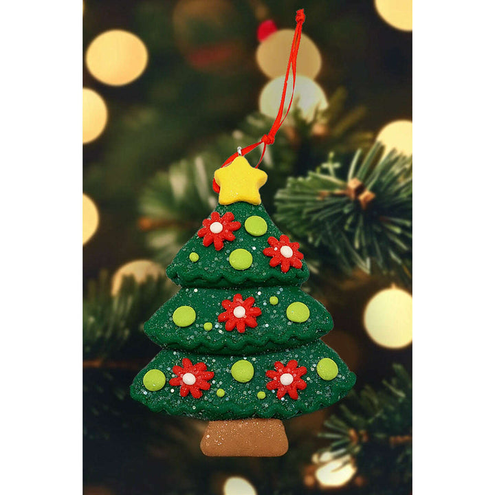 Christmas Ornament - Glossy Gingerbread Christmas Tree. Wizardi Festive Decoration F07-N2-6-A2585A