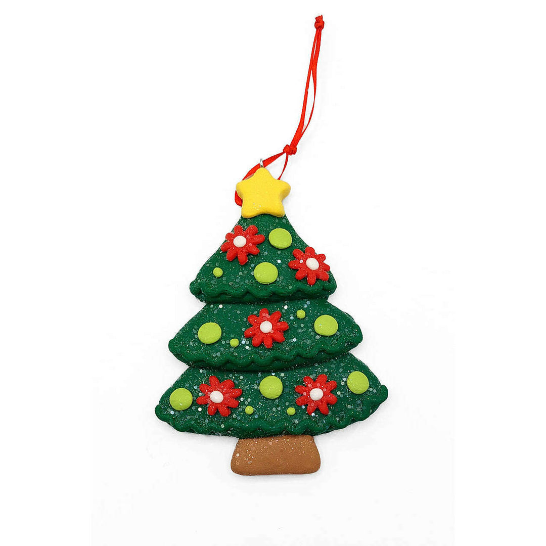 Christmas Ornament - Glossy Gingerbread Christmas Tree. Wizardi Festive Decoration F07-N2-6-A2585A