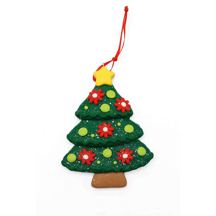 Christmas Ornament - Glossy Gingerbread Christmas Tree. Wizardi Festive Decoration F07-N2-6-A2585A