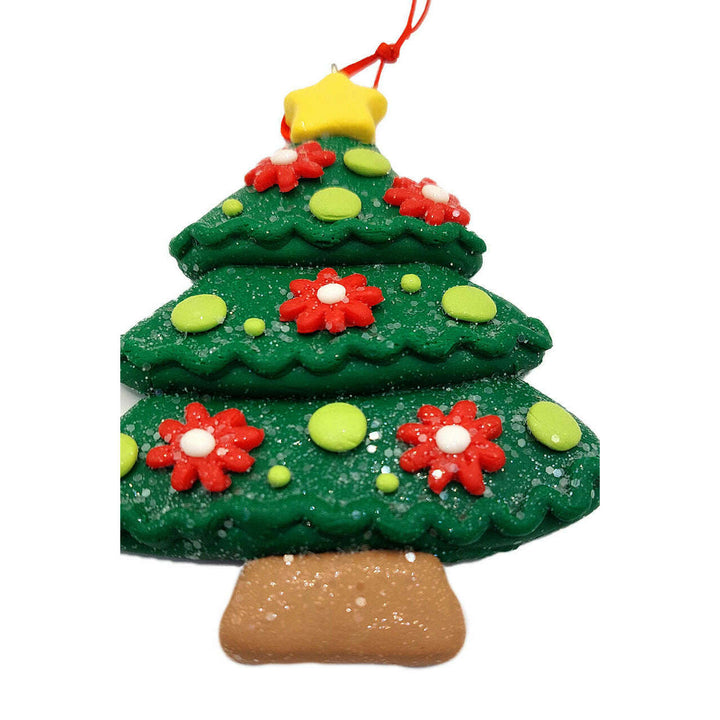 Christmas Ornament - Glossy Gingerbread Christmas Tree. Wizardi Festive Decoration F07-N2-6-A2585A