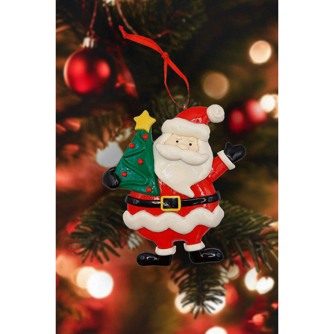 Christmas Ornament - Glossy Gingerbread Santa. Wizardi Festive Decoration F07-N2-13-SEE203A