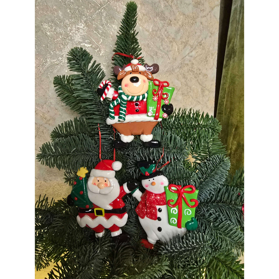 Christmas Ornament - Glossy Gingerbread Santa. Wizardi Festive Decoration F07-N2-13-SEE203A