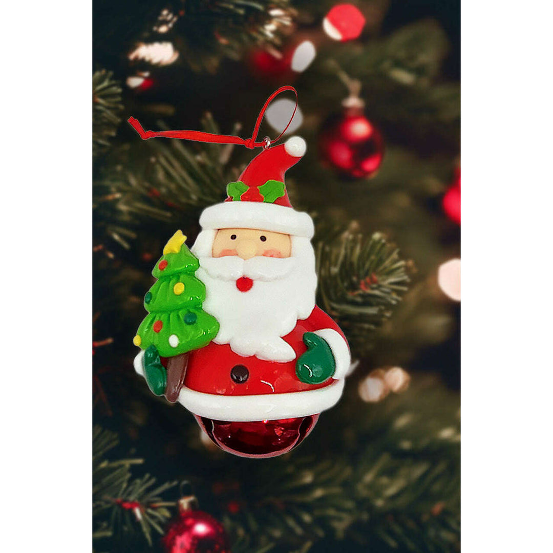 Christmas Ornament - Glossy Gingerbread Santa. Wizardi Festive Decoration F07-N2-14-E2504A