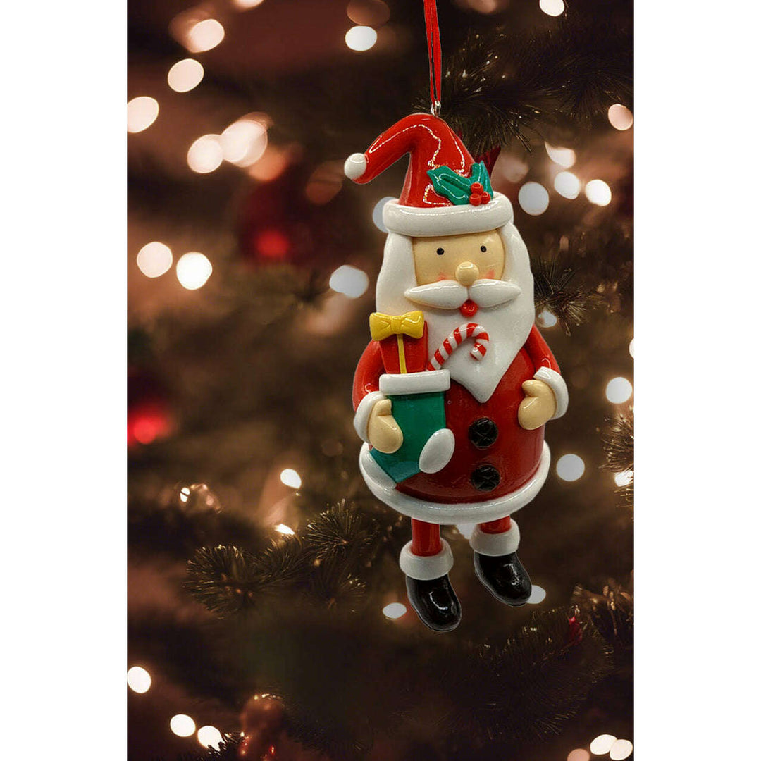 Christmas Ornament - Glossy Gingerbread Santa. Wizardi Festive Decoration F07-N2-16-CEE019A