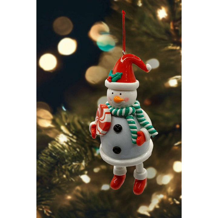 Christmas Ornament - Glossy Gingerbread Snowman. Wizardi Festive Decoration F07-N2-16-CEE019B