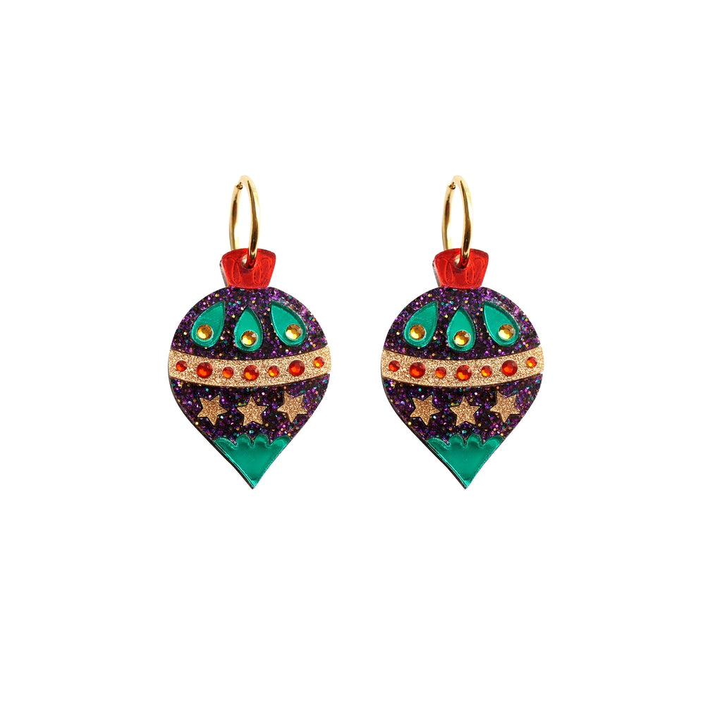 Christmas Ornament with Stars Earrings by Laliblue 