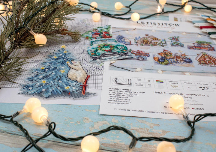 Christmas Ornaments Kit L8051 Counted Cross Stitch Kit