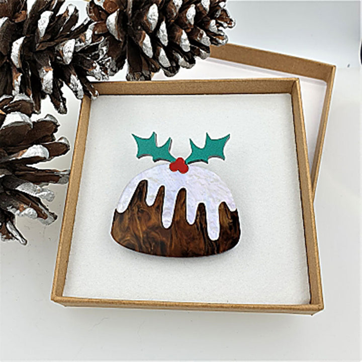 Christmas Pudding Brooch by Cherryloco Jewellery 3