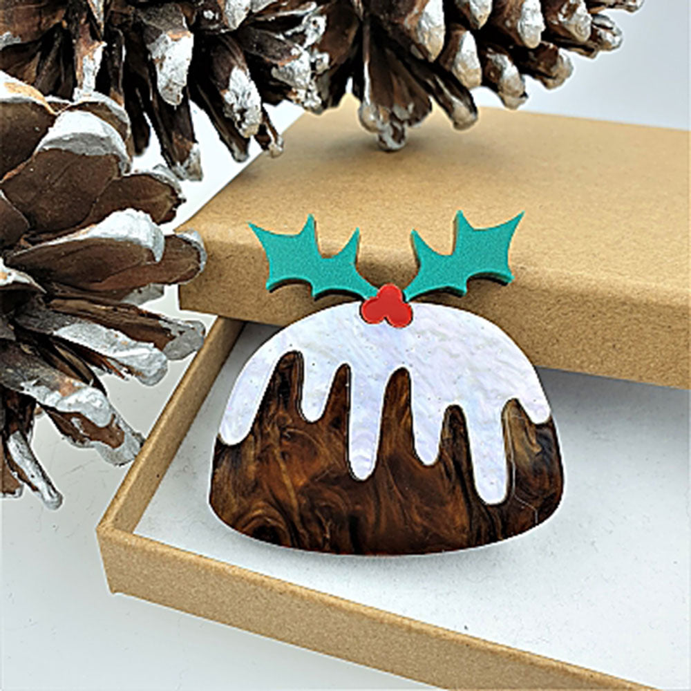 Christmas Pudding Brooch by Cherryloco Jewellery 2