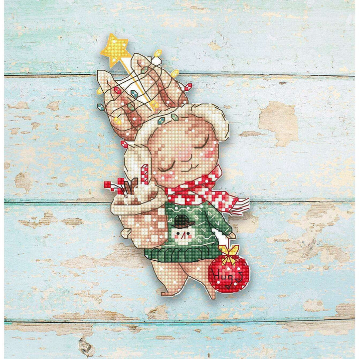 Christmas Rabbit/Ornament L8056 Counted Cross Stitch Kit