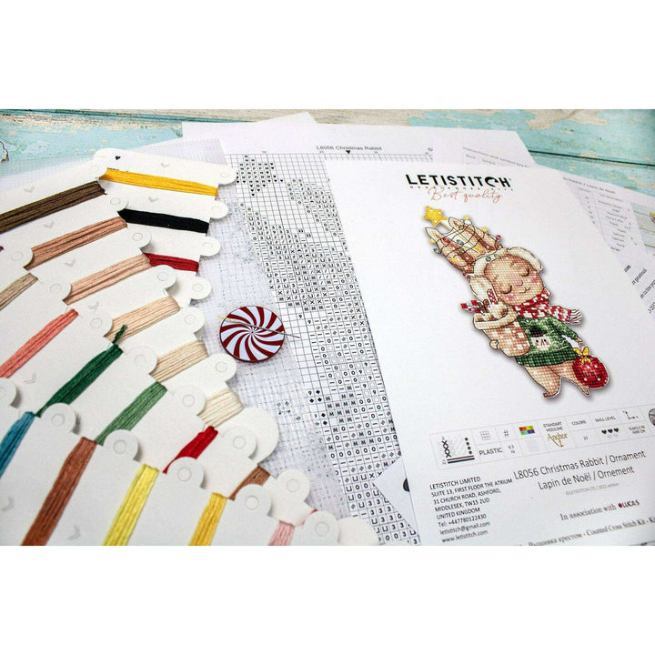 Christmas Rabbit/Ornament L8056 Counted Cross Stitch Kit