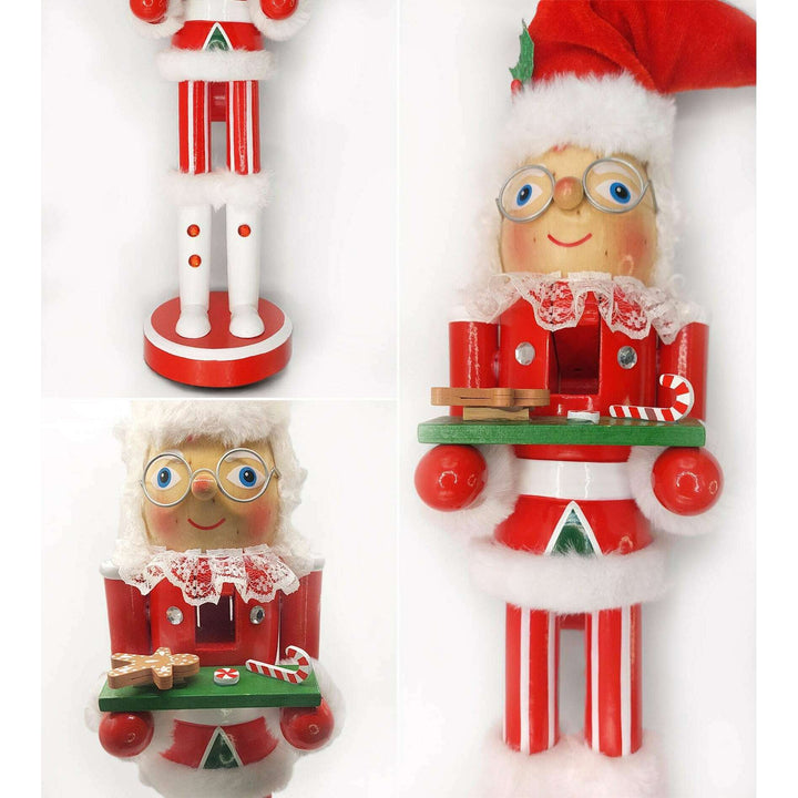 Christmas Santa Nutcracker. Wizardi Classic Wooden Festive Decoration F07M6-6 Gnom