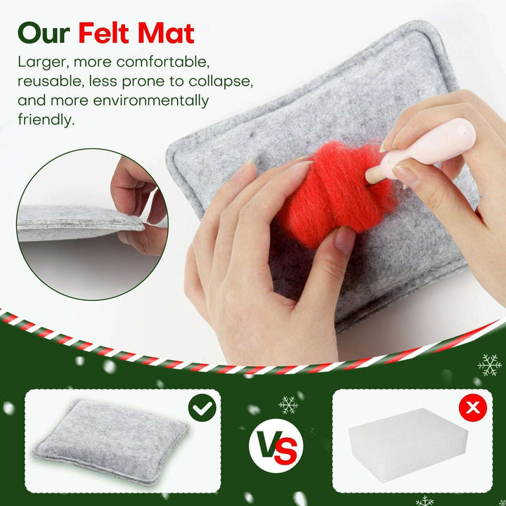 Christmas Shiba Inu and Piggy Needle Felting Kit. Wizardi DIY Wool Craft Kit F07N8-Z-12