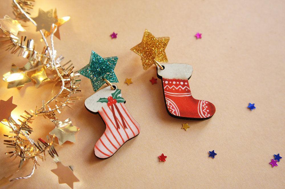 Christmas Stocking Earrings by Laliblue - Quirks!