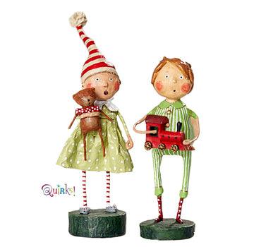 Christmas Surprise Children Set of 2 Lori Mitchell Figurines - Quirks!