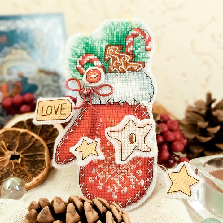 Christmas tree toy. Plastic Canvas Cross-stitch kit T-03C