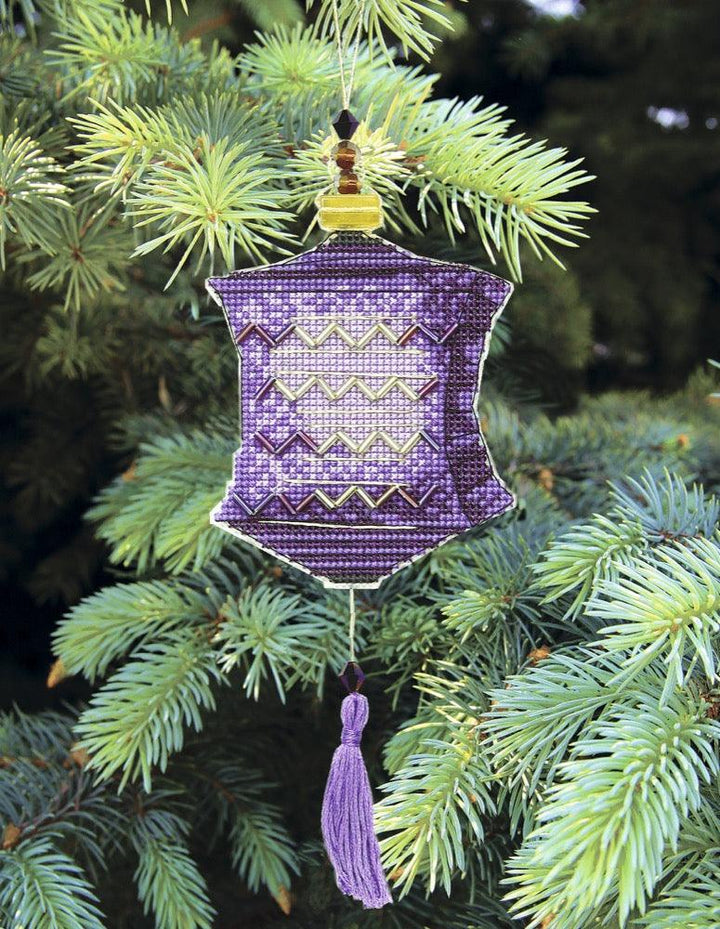 Christmas tree toy. Plastic Canvas Cross-stitch kit T-24C "Colorful lanterns"