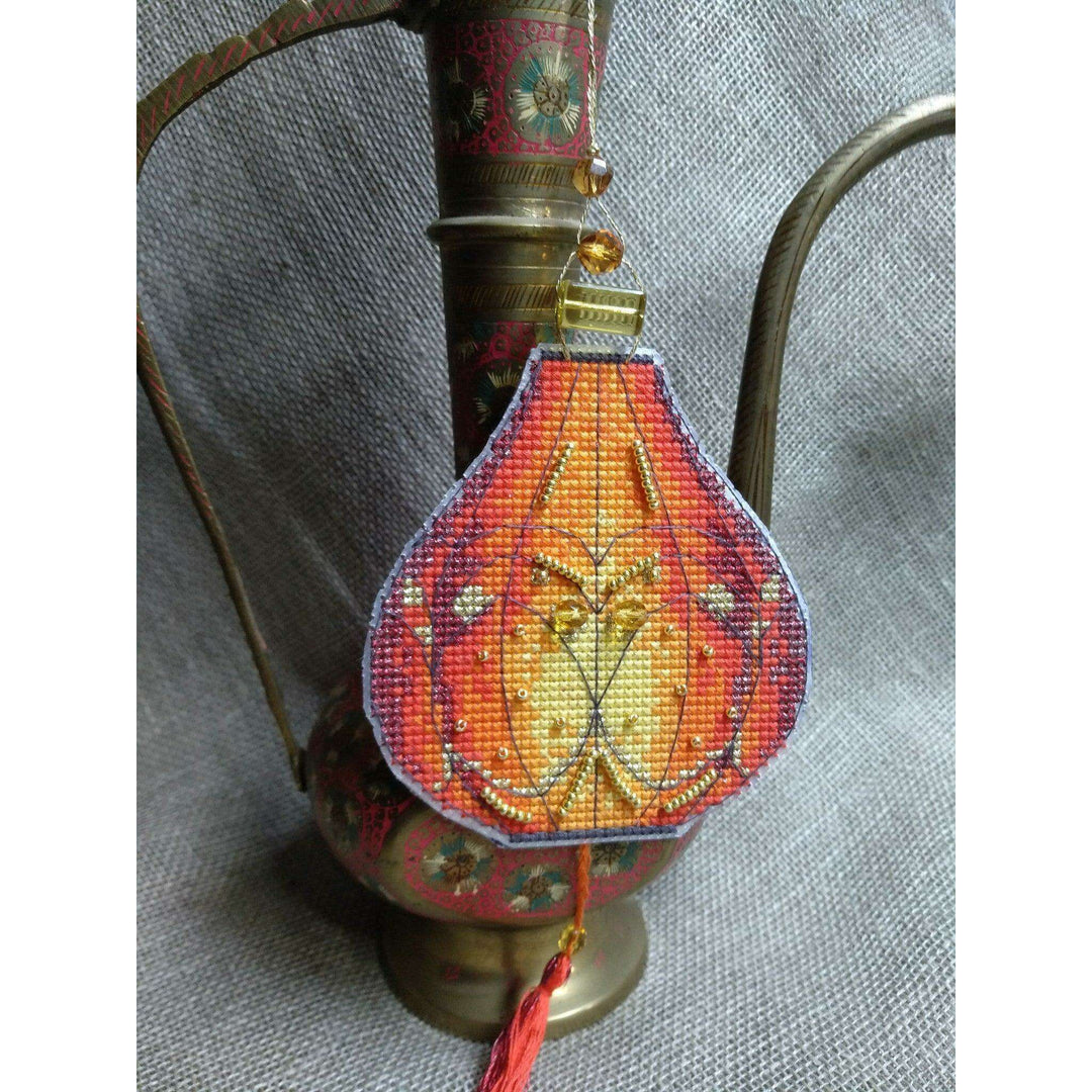 Christmas tree toy. Plastic Canvas Cross-stitch kit T-22C "Colorful lanterns"