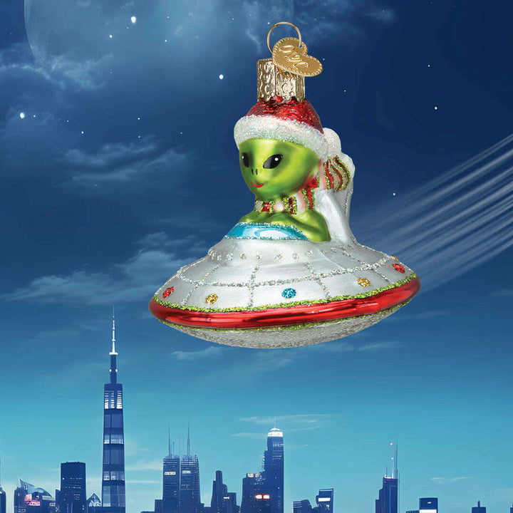 Old World Christmas UFO Blown Glass Ornament