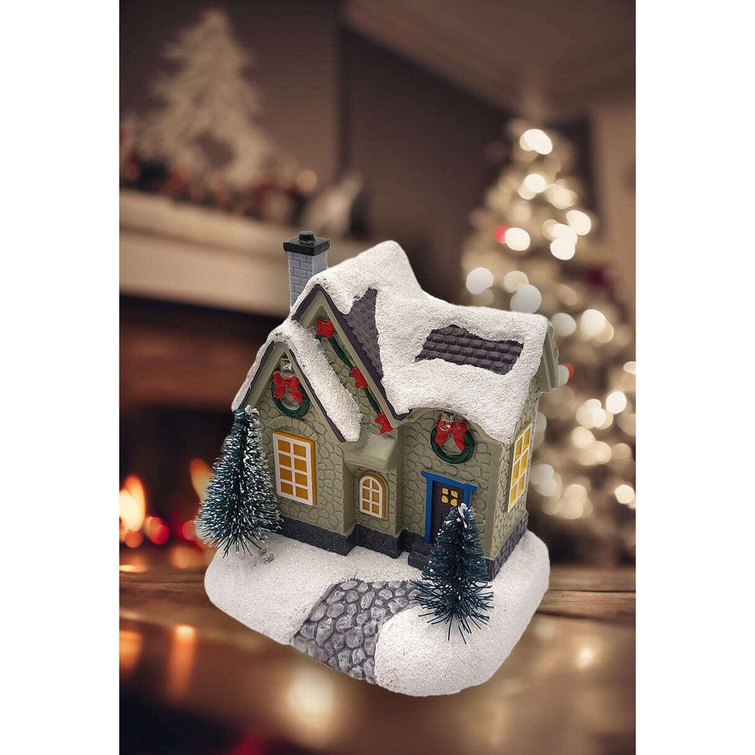 Christmas Village House with LED Lights F07M4-38-W221C