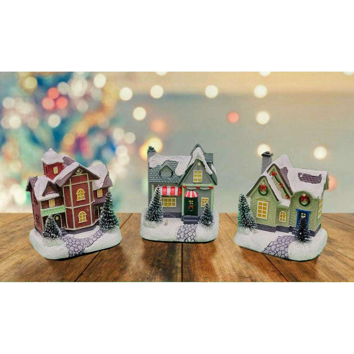 Christmas Village House with LED Lights F07M4-38-W221C