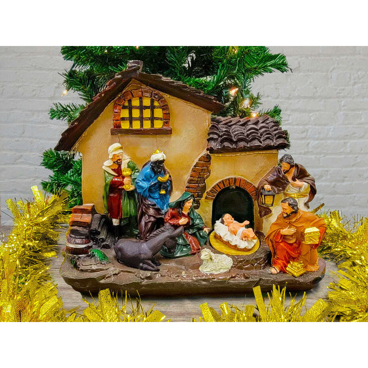 Christmas Village with LED Lights. Holy Family Scene F07M4-1-H530