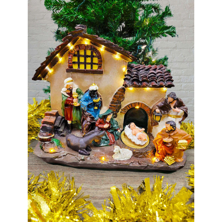 Christmas Village with LED Lights. Holy Family Scene F07M4-1-H530