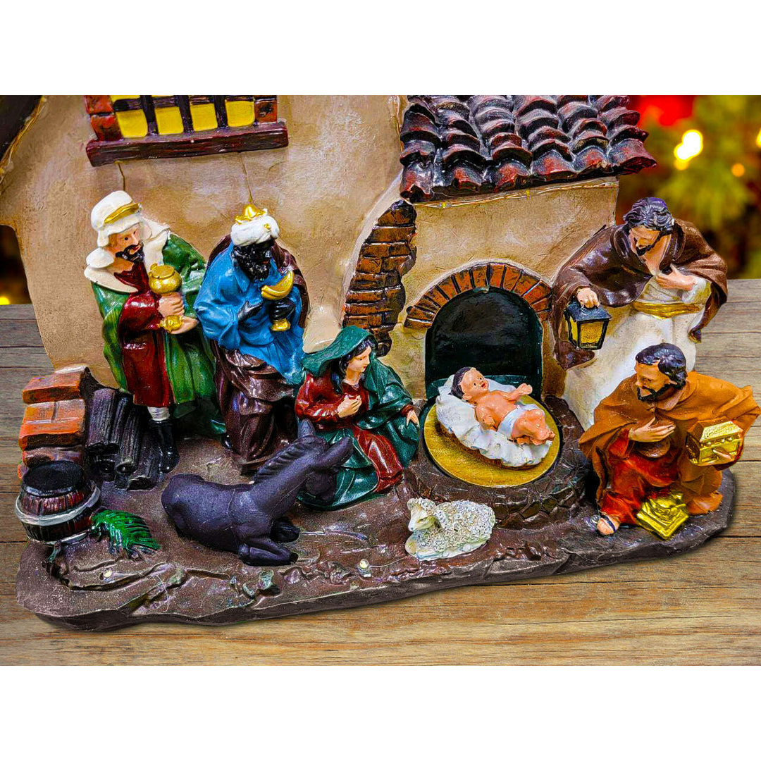 Christmas Village with LED Lights. Holy Family Scene F07M4-1-H530