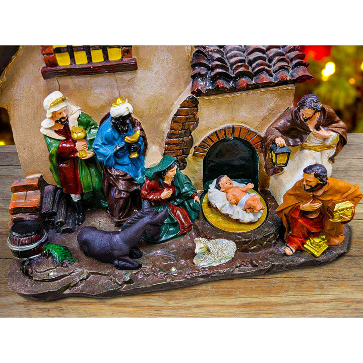 Christmas Village with LED Lights. Holy Family Scene F07M4-1-H530