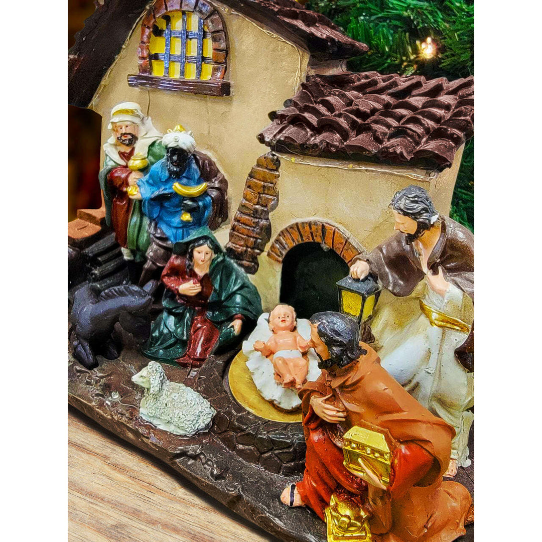 Christmas Village with LED Lights. Holy Family Scene F07M4-1-H530