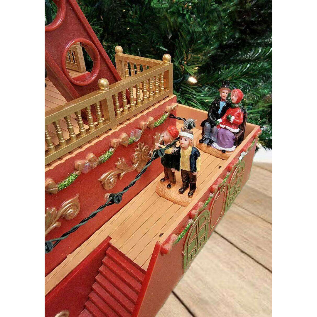 Christmas Wheel with Santa. Animated Holiday Decoration. Christmas Village F07M4-6-W222