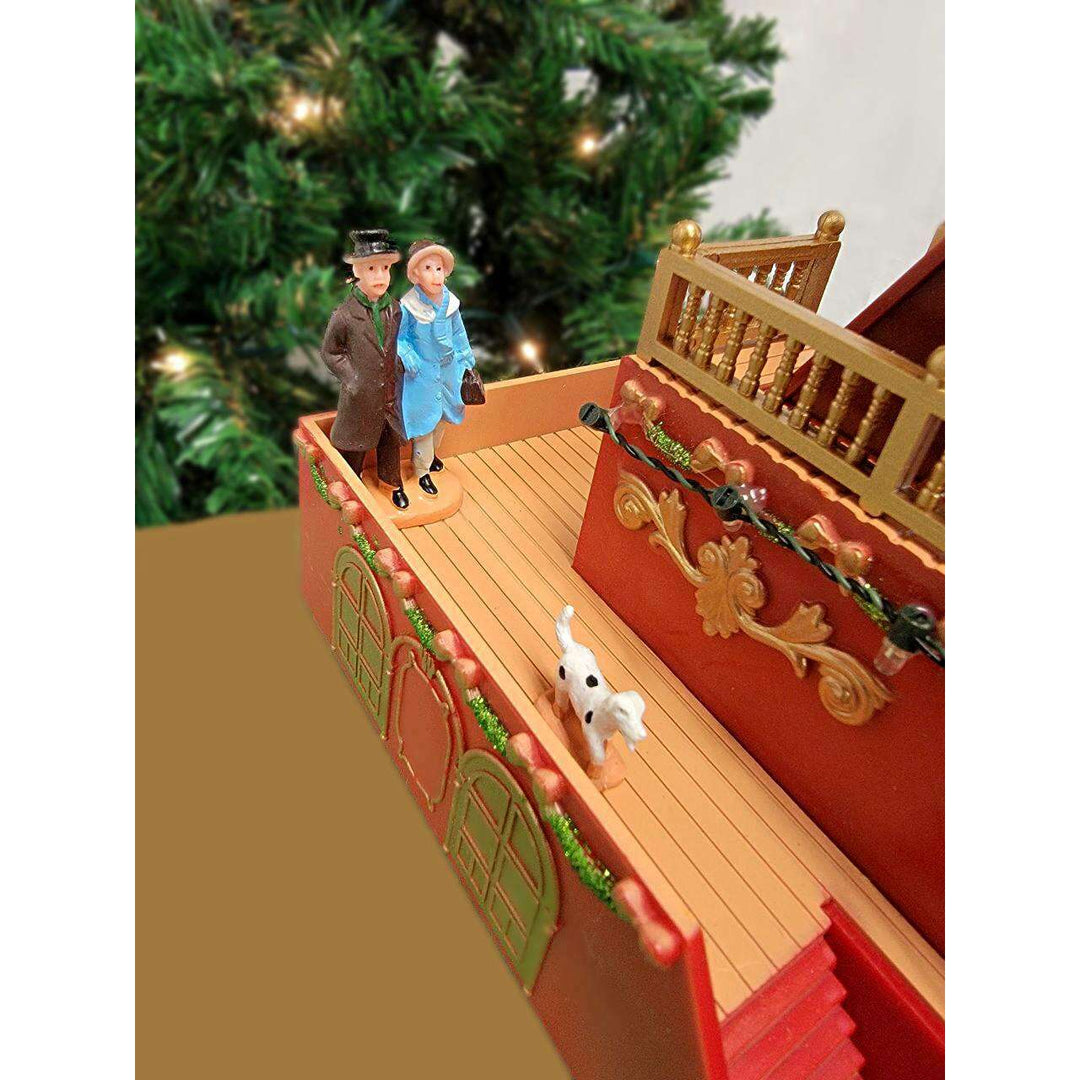 Christmas Wheel with Santa. Animated Holiday Decoration. Christmas Village F07M4-6-W222