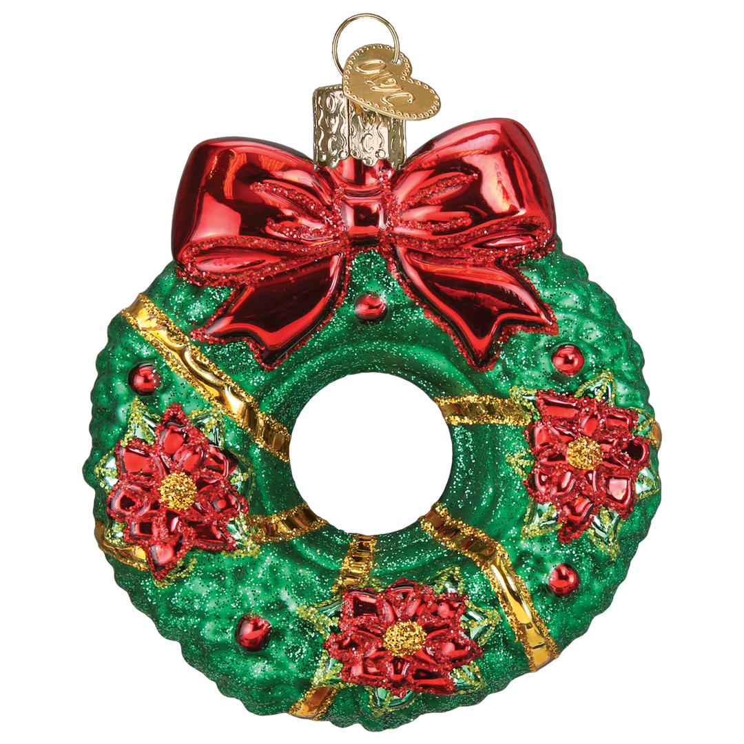 Old World Christmas Christmas Wreath Blown Glass Ornament