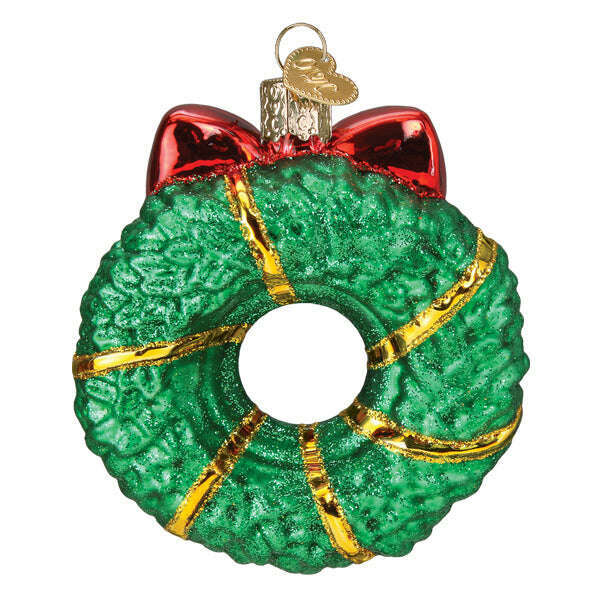 Old World Christmas Christmas Wreath Blown Glass Ornament
